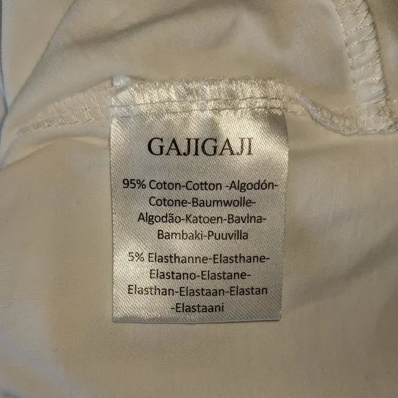 White Gajigaji Short Sleeve Knot Front Crop Top in a Misses size Medium - Picture 9 of 13